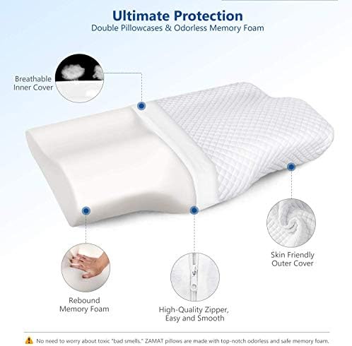 ZAMAT Memory Foam Pillow for Neck Pain Relief
