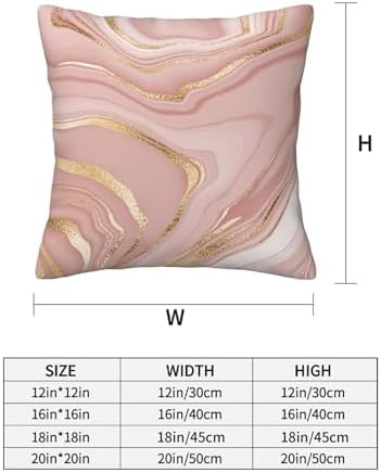 Pink Gold Marble Throw Pillow Covers Set of 2
