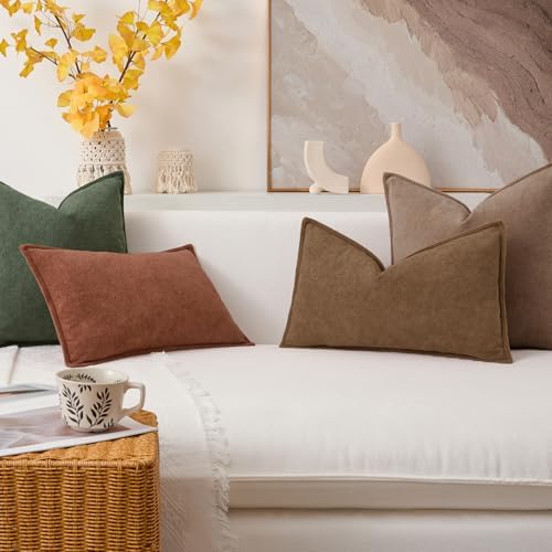 Kevin Textile Waterproof Boucle Pillow Covers 12x20 Inch Pack of 2