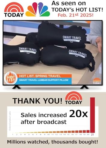 Smart Travel Inflatable Lumbar Support Pillow for Airplane Travel