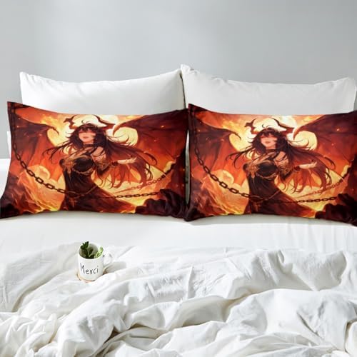 Manfei Halloween Girl Queen Fitted Sheet Set