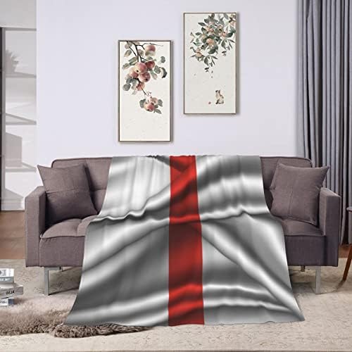 QIZYOQA Silk Style Thin Red Line Flag Throw Blanket 50x40