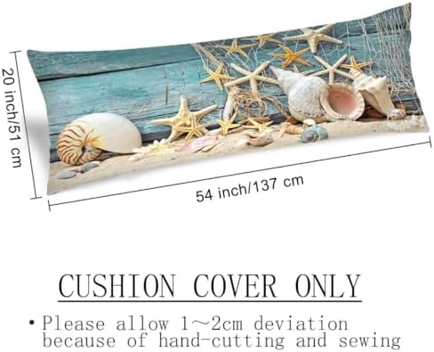 MATEKULI 20x54 Starfish Seashell Pillowcase with Zipper
