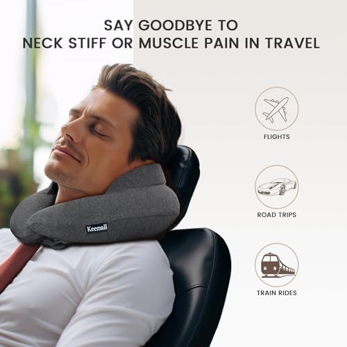 Keemall Inflatable Travel Neck Pillow with Acupressure