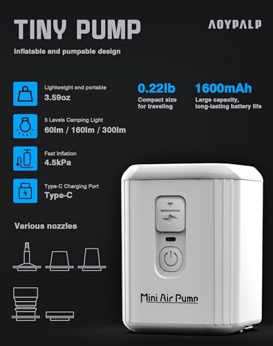 Aoypalp Mini Air Pump with 1600mAh Battery