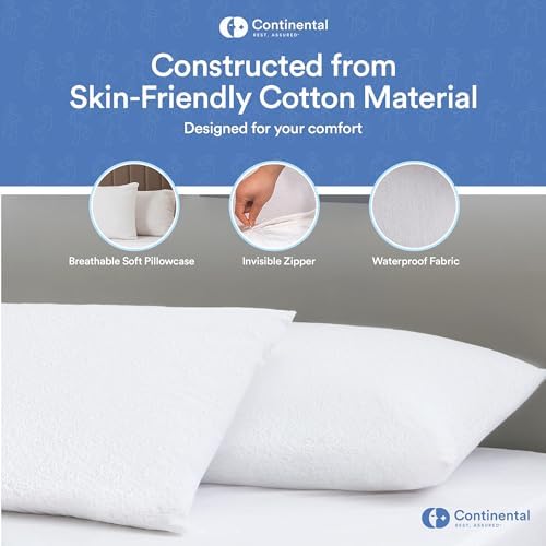 Continental Bedding Terry Pillow Protector 18x18 Inch Pack of 1