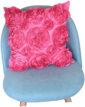 WHAMVOX Rose Embroidered Throw Pillow Cover