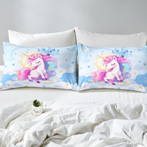 Castle Fairy Unicorn Kids Full Size Sheet Set