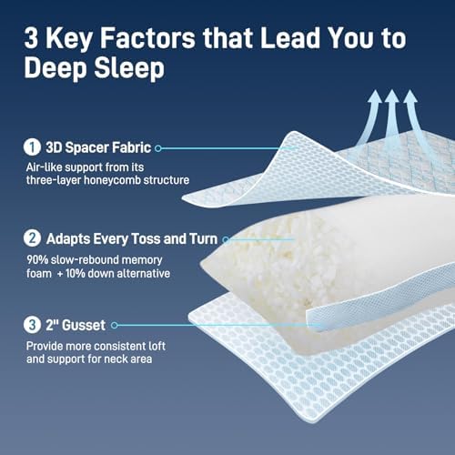 Cotelovo Shredded Memory Foam Cooling Bamboo Viscose Pillow Queen Size