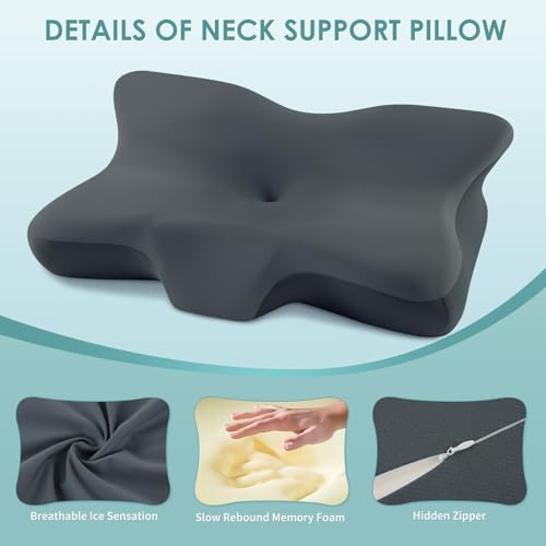 Silkena Cervical Neck Pillow for Side Back Stomach Sleepers