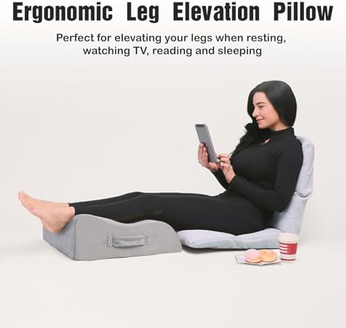 LightEase Memory Foam Leg Elevation Pillow for Surgery Recovery