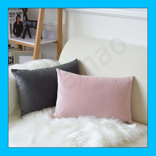 ZEaink Decorative Pillow Covers with Zipper 12x18 in Blue 1