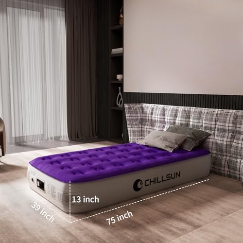 CHILLSUN Twin Air Mattress with Built-in Pump 1