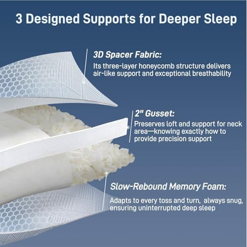 Cotelovo Shredded Memory Foam Cooling Bamboo Viscose Queen Pillow Set of 2