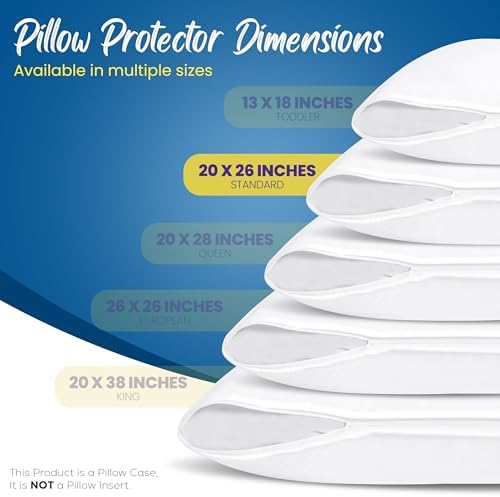 Utopia Bedding 4 Pack Pillow Protectors Waterproof Zipper Standard Size