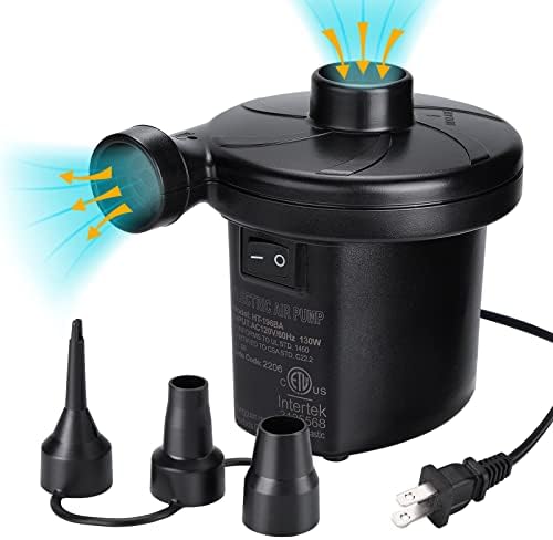 CAMULAND 130W Electric Air Pump with 3 Nozzles