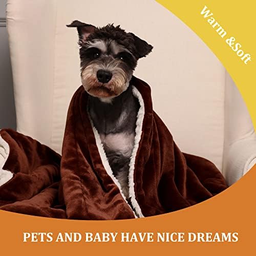 NANPIPER Baby Sherpa Throw Blanket 30x40 Inches Brown