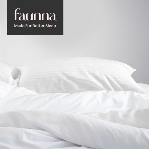 FAUNNA 600TC Cotton Pillow Protectors 4 Pack King Size 20x36