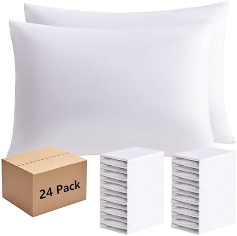 CULVE 24-Pack White Pillowcases Standard Size 20x26