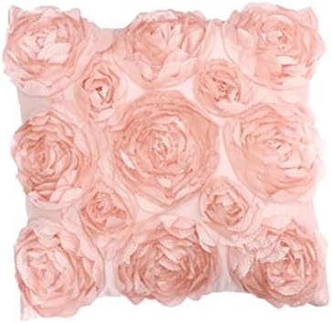 MERRYHAPY Flower Square Pillowcase Rose Embroidery Throw Cover