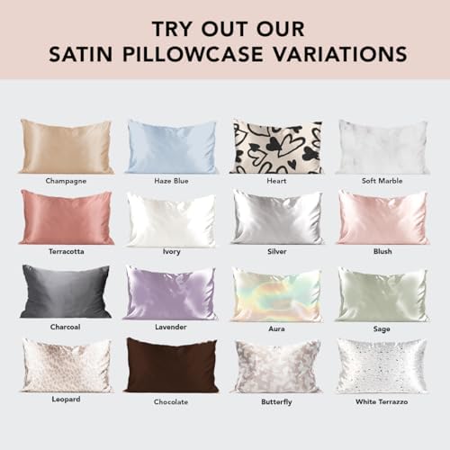 Kitsch Satin Pillowcase with Zipper - Blush Cooling Wrinkle-Free