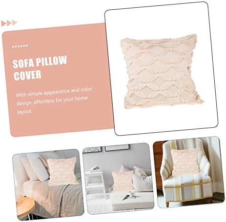 KICHOUSE 1Piece Beige Throw Pillow Cover for Home Decor
