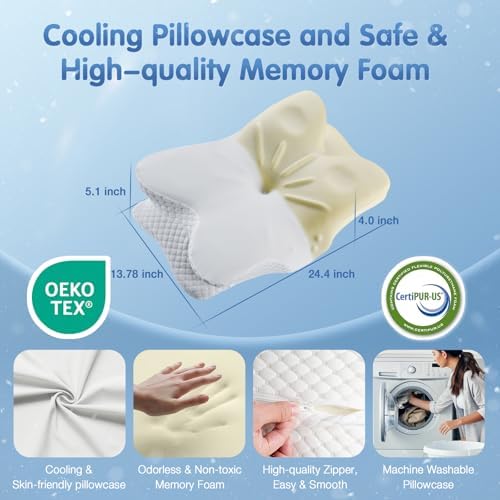 Vuteehy Cervical Pillow for Pain Relief and Cooling Support