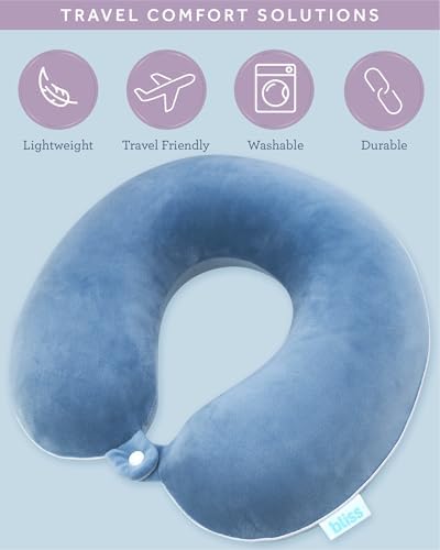 Bliss Lightweight Travel Neck Pillow with Snap Closure