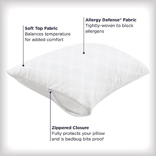 Aller-Ease Set of 2 King Pillow Protectors - Allergy Protection Temperature Balancing