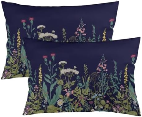 Floral Throw Pillow Covers Queen Size Set of 2