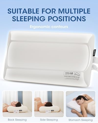 Cooloo8 Memory Foam Pillow Set of 2 for Neck Pain Relief