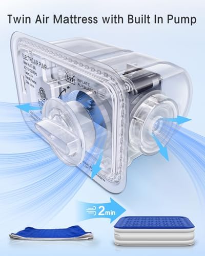 Xsleep Twin Air Mattress with Built in Pump 330 lbs Max