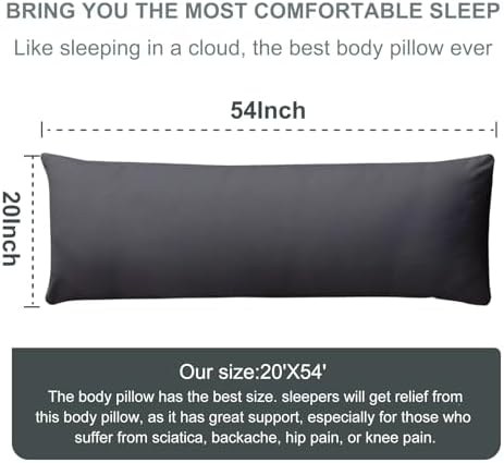DOWNCOOL Full Body Pillow Insert - 20x54 Inch Breathable Support