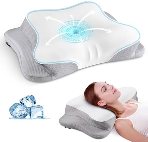 Mokaloo Cervical Neck Pillow - Cooling Orthopedic Support for Pain Relief