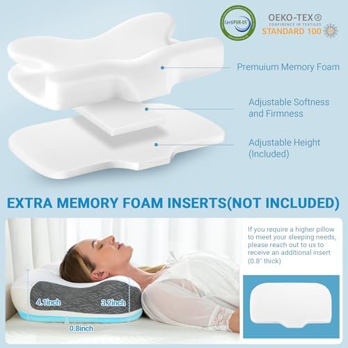 Elviros Cervical Pillow for Neck Pain Relief and CPAP Mask Comfort