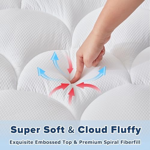 Elven Home King Mattress Pad with Cooling Pillow Top