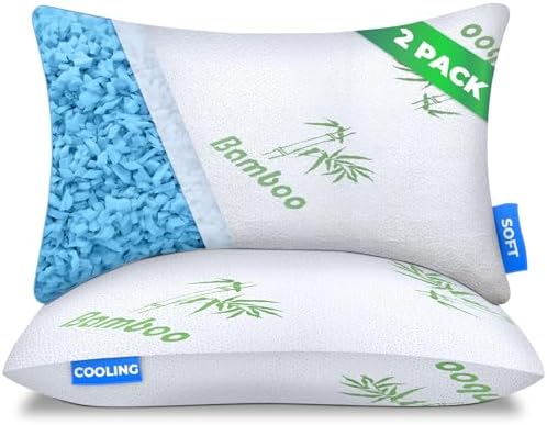 Sleepavo Adjustable Cooling Pillows Set of 2 Queen Size