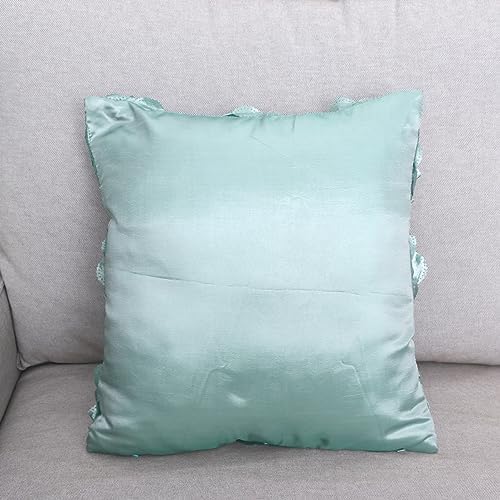 Cabilock 42x42cm Square Pillow Case with 3D Flower Embroidery