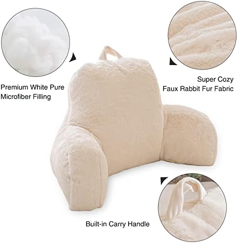 Aimuan Reading Pillow with Arms Bed Rest Wedge Ivory