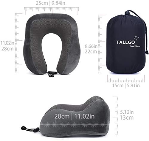 TALLGO Travel Pillow with Memory Foam Support