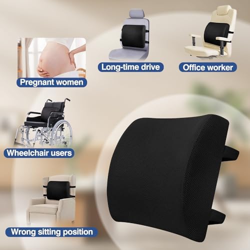 Monomi Lumbar Support Pillow - Black Office Car Use