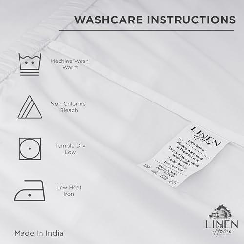 Linen Home 100 Cotton Percale King Pillowcases 2 Pack