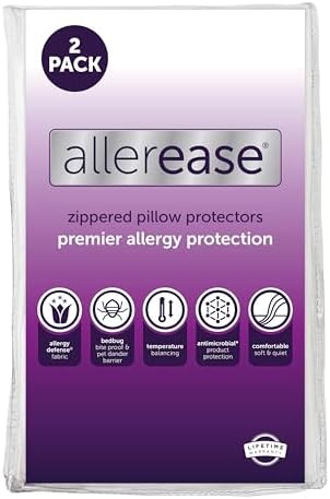 Aller-Ease Set of 2 King Pillow Protectors - Allergy Protection Temperature Balancing