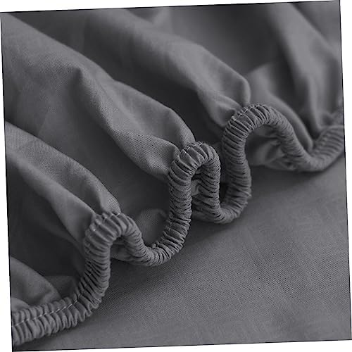 Elastic Fitted Mattress Cover Slip Protector Grey Cotton Bed Sheet