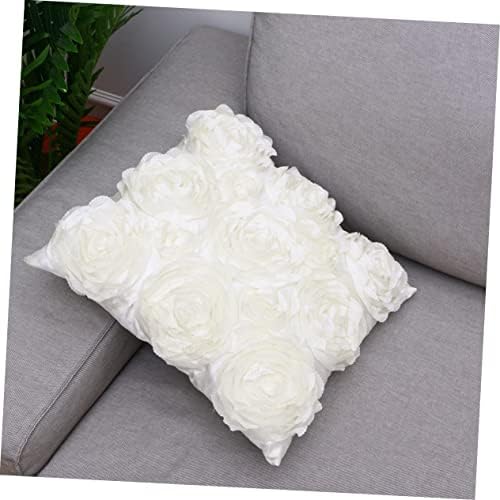 Cabilock 3D Flower Decor Pillow Throw Case with Invisible Zipper
