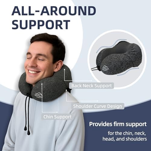 SKYTRAX COMF Travel Pillow with Extra Large Hood
