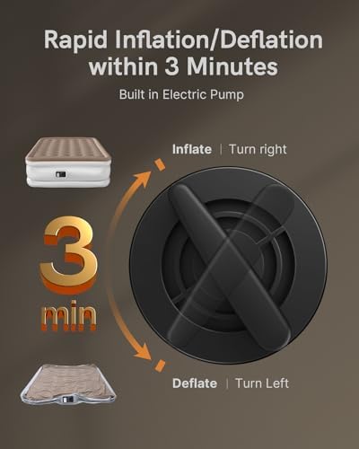 NatraCalm Queen Air Mattress with Built-in Pump