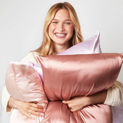 Kitsch Satin Pillowcase with Zipper - Blush Cooling Wrinkle-Free