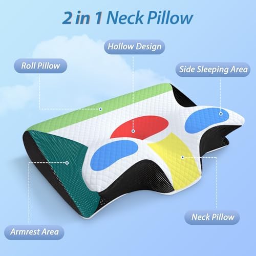 HOMCA 2 in 1 Memory Foam Cervical Pillow