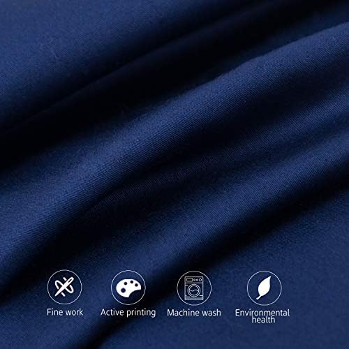 NTBAY Egyptian Cotton Pillowcases Set of 2 - 20x30 Navy Blue Envelope Closure